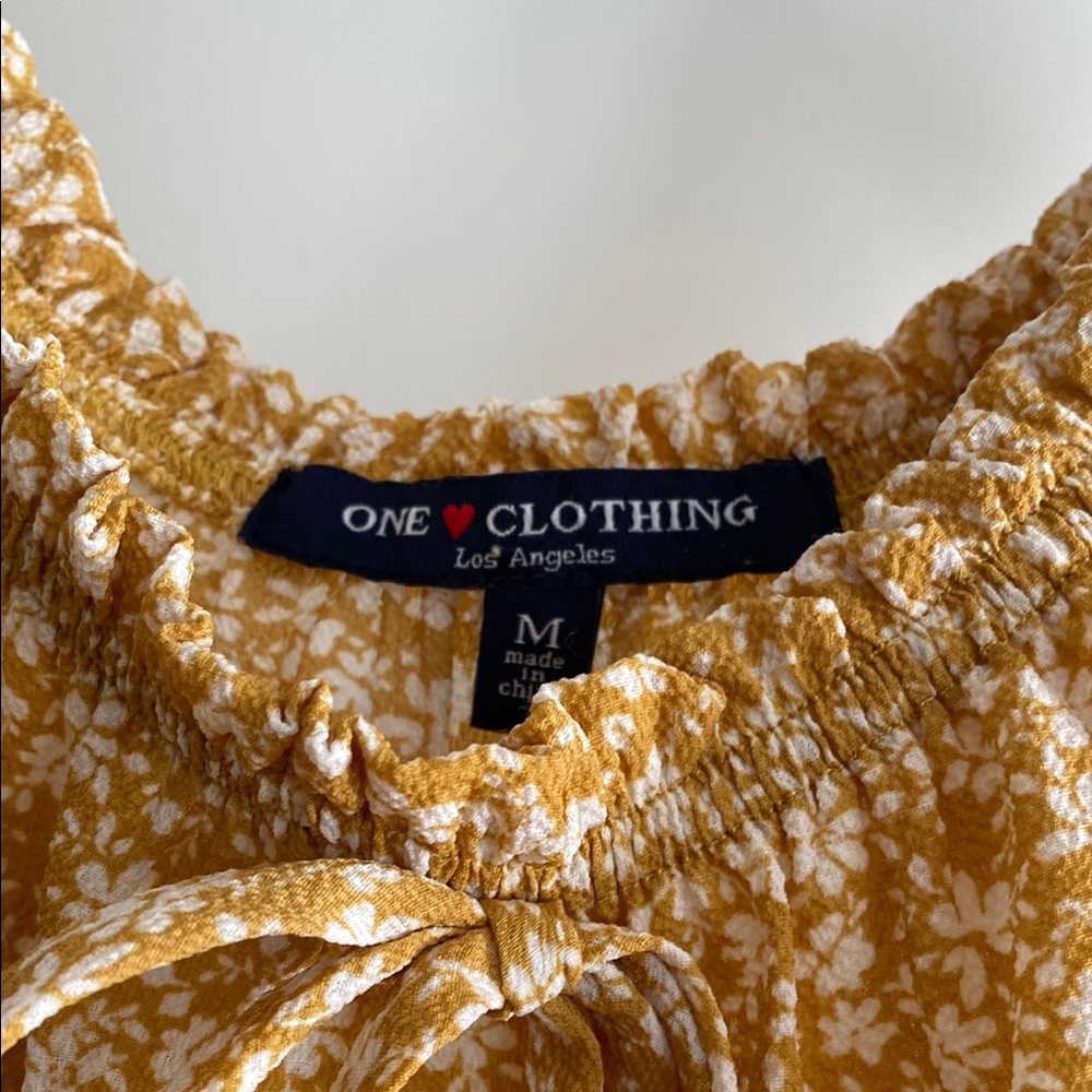 Floral Ruffle Blouse in Mustard - Picture 2 of 3